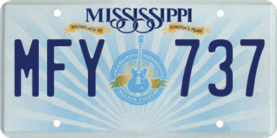 MS license plate MFY737