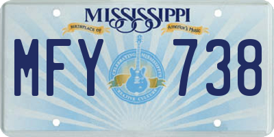 MS license plate MFY738