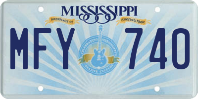 MS license plate MFY740