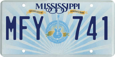 MS license plate MFY741