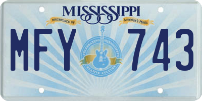 MS license plate MFY743