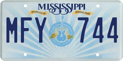 MS license plate MFY744