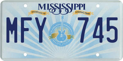 MS license plate MFY745