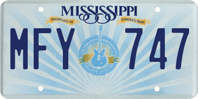 MS license plate MFY747