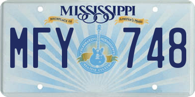 MS license plate MFY748
