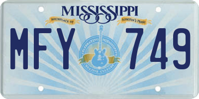 MS license plate MFY749
