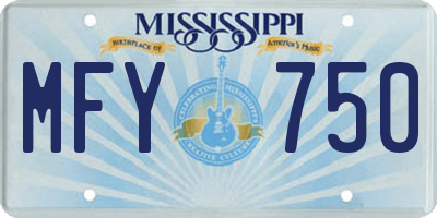 MS license plate MFY750