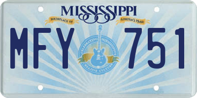 MS license plate MFY751