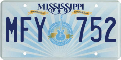 MS license plate MFY752