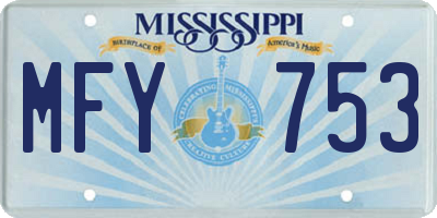 MS license plate MFY753