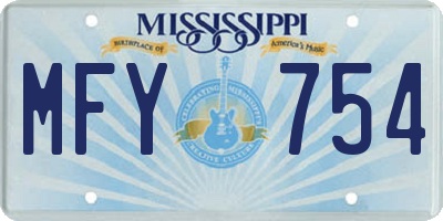 MS license plate MFY754