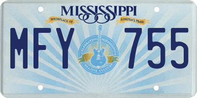 MS license plate MFY755