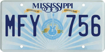 MS license plate MFY756