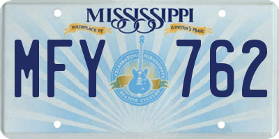 MS license plate MFY762