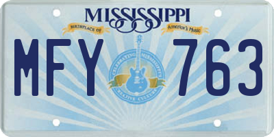 MS license plate MFY763