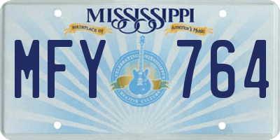 MS license plate MFY764
