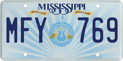 MS license plate MFY769