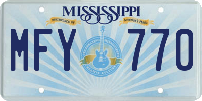 MS license plate MFY770