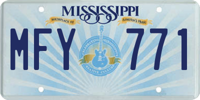 MS license plate MFY771