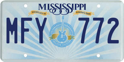 MS license plate MFY772