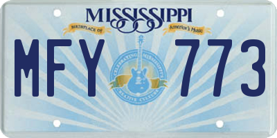 MS license plate MFY773