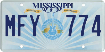 MS license plate MFY774