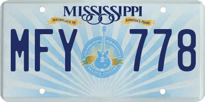 MS license plate MFY778