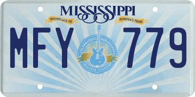 MS license plate MFY779