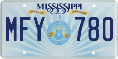 MS license plate MFY780