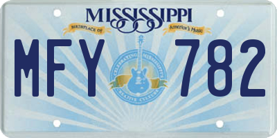 MS license plate MFY782