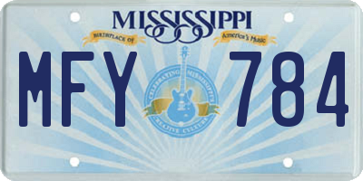 MS license plate MFY784