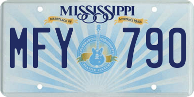 MS license plate MFY790