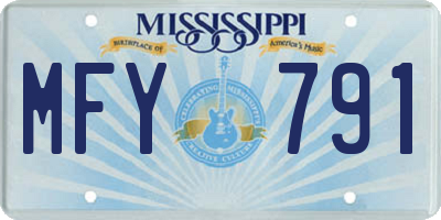 MS license plate MFY791