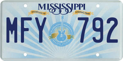 MS license plate MFY792