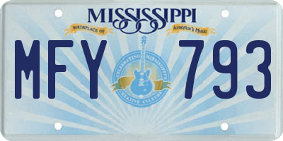 MS license plate MFY793