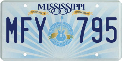 MS license plate MFY795