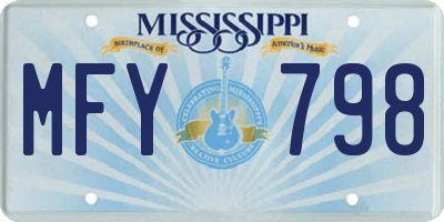 MS license plate MFY798