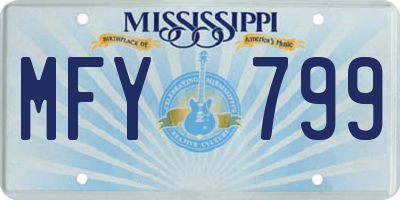 MS license plate MFY799