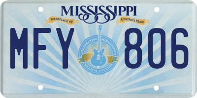 MS license plate MFY806