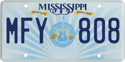 MS license plate MFY808