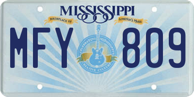 MS license plate MFY809