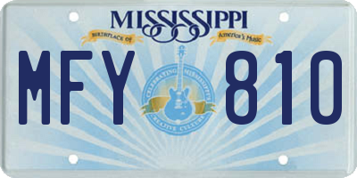 MS license plate MFY810