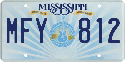 MS license plate MFY812
