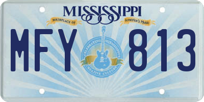 MS license plate MFY813