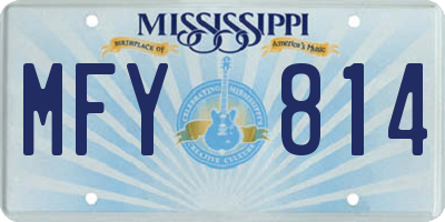 MS license plate MFY814