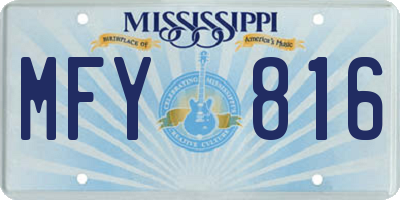 MS license plate MFY816