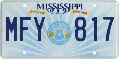 MS license plate MFY817