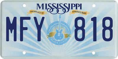 MS license plate MFY818