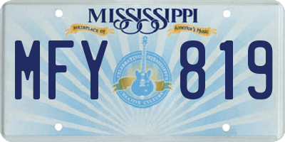 MS license plate MFY819
