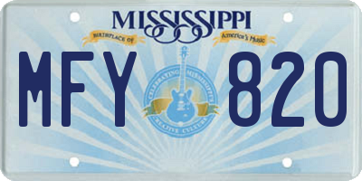 MS license plate MFY820